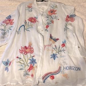 Johnny Was Embroidered Blouse